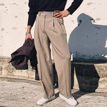 Riolio New British Retro Male Suit Pants Light Luxury Naples Slim-fit Dress Pants Casual Premium Popular Elegant FashionTrousers M-3XL
